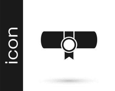 Siyah KHK, kağıt, parşömen, parşömen simgesi beyaz arkaplanda izole edilmiş. Vektör.