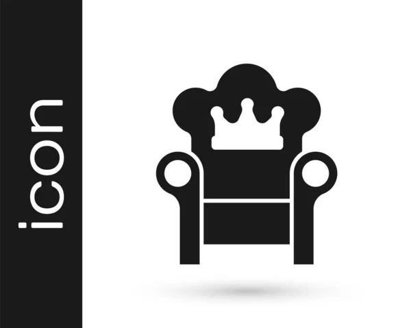 Black Medieval Throne Icon Isolated White Background Vector — Stock Vector