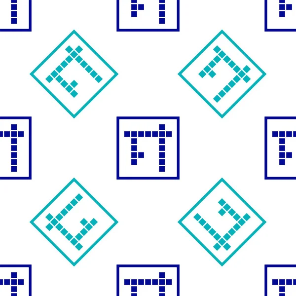 Niebieska Ikona Bingo Odizolowana Płynny Wzór Białym Tle Bilety Loterię — Wektor stockowy