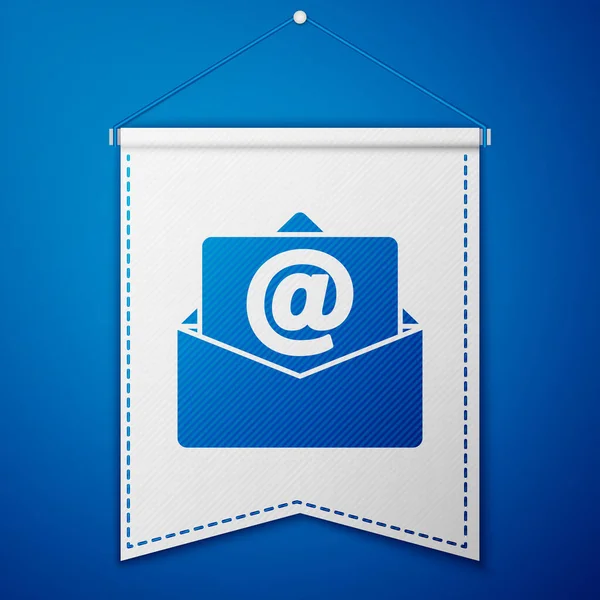Blaue Post Und Mail Symbol Isoliert Auf Blauem Hintergrund Umschlag — Stockvektor