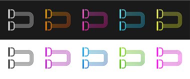 Göğüs açıcı simgesini siyah ve beyaz arkaplanda izole et. Vektör.