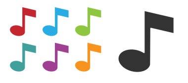 Siyah Müzik, beyaz arkaplanda izole edilmiş ton simgesi. Simgeleri renklendirin. Vektör.