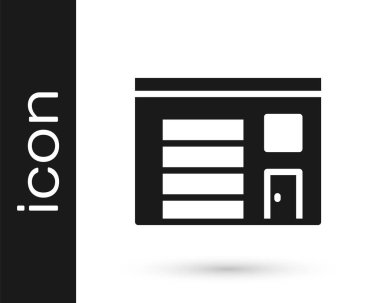 Beyaz arkaplanda siyah itfaiye ikonu var. İtfaiye binası. Vektör.