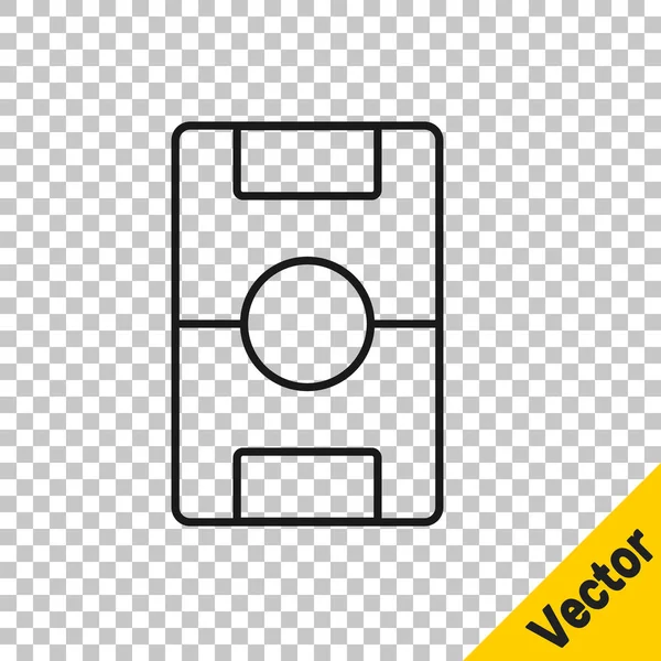 Zwarte Lijn Voetbaltafel Pictogram Geïsoleerd Transparante Achtergrond Hockey Tafel Vector — Stockvector