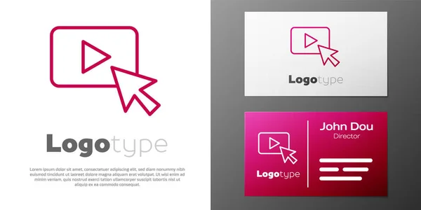 Logotype Line Ícone Publicidade Isolado Fundo Branco Conceito Processo Marketing — Vetor de Stock