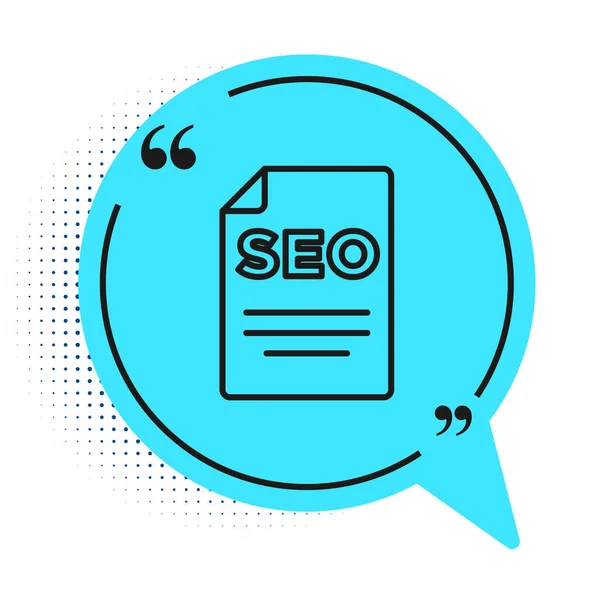 Icono Optimización Seo Línea Negra Aislado Sobre Fondo Blanco Símbolo — Vector de stock