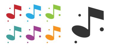 Siyah Müzik, beyaz arkaplanda izole edilmiş ton simgesi. Simgeleri renklendirin. Vektör.