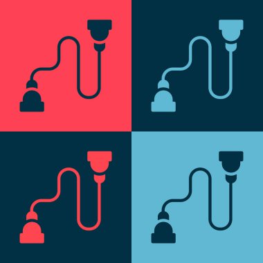 Pop Art Göğüs Genişletici simgesi renk arkaplanında izole edildi. Vektör.