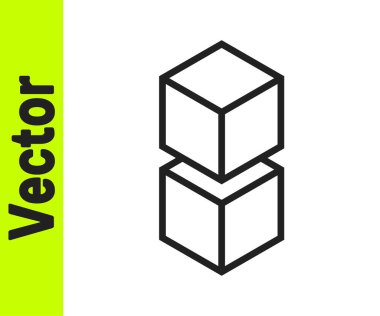 Siyah çizgi engelleme teknolojisi simgesi beyaz arkaplanda izole edildi. Kripto para birimi verileri. Soyut geometrik blok zincir ağ teknolojisi işi. Vektör.