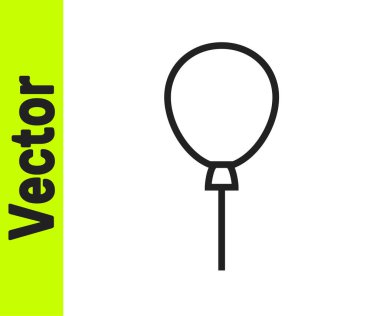 Beyaz arka planda izole edilmiş kurdele ikonu olan siyah çizgi balonları. Mutlu Paskalyalar. Vektör.