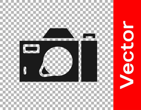 Schwarzes Fotokamera Symbol Isoliert Auf Transparentem Hintergrund Ikone Der Fotokamera — Stockvektor