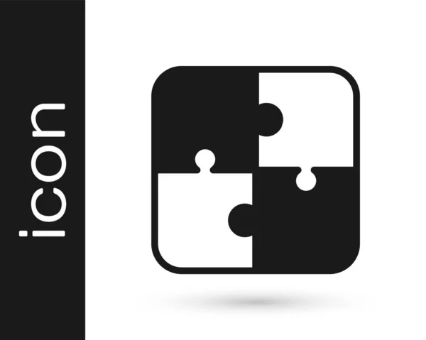 Black Puzzle Piezas Icono Juguete Aislado Sobre Fondo Blanco Vector — Vector de stock