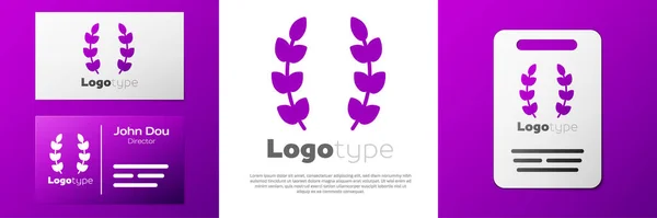 Logotyp Lorbeerkranz Ikone Isoliert Auf Weißem Hintergrund Triumphsymbol Logo Design — Stockvektor