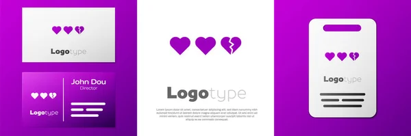 Logotype Hearts Para Icono Del Juego Aislado Sobre Fondo Blanco — Vector de stock