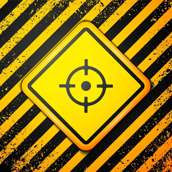 Schwarz Target Sport Symbol Isoliert Auf Gelbem Hintergrund Saubere Scheibe — Stockvektor
