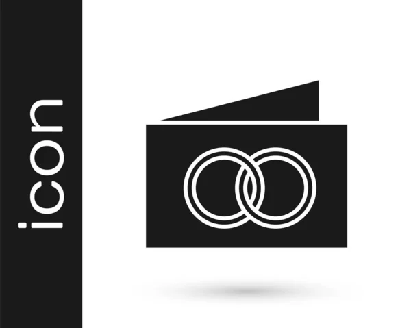 Icona Biglietto Auguri Nero Isolato Sfondo Bianco Modello Poster Celebrazione — Vettoriale Stock