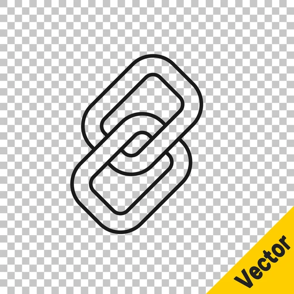 Schwarze Linie Kettenglieder Symbol Isoliert Auf Transparentem Hintergrund Link Einzeln — Stockvektor