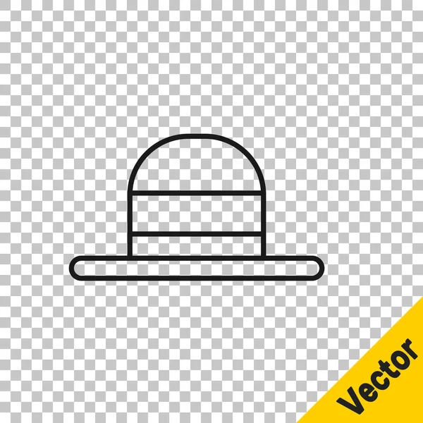 Černá Čára Elegantní Dámský Klobouk Ikona Izolované Průhledném Pozadí Vektor — Stockový vektor