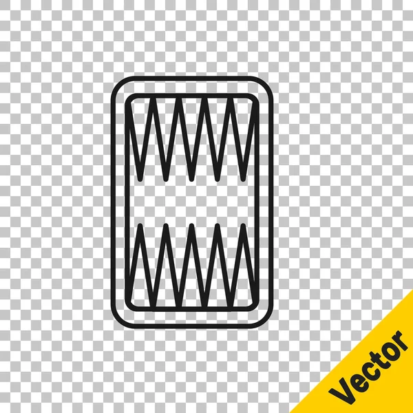 Black Line Backgammon Board Icon Isoliert Auf Transparentem Hintergrund Vektor — Stockvektor