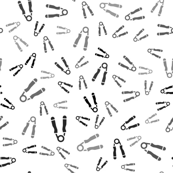 Black Sport expander icon isolated seamless pattern on white background. Sport equipment. Vector. — Stock Illustration Black Sport Expander Icon Isolated Seamless Pattern White Background Sport Vector Graphics