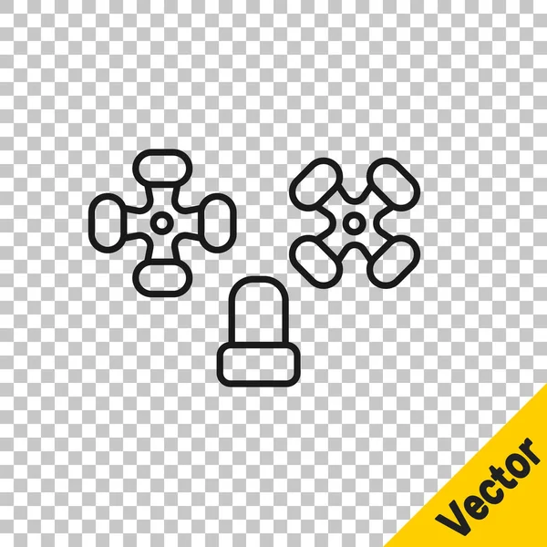 Schwarze Linie Wasserhahn Symbol Isoliert Auf Transparentem Hintergrund Vektor — Stockvektor