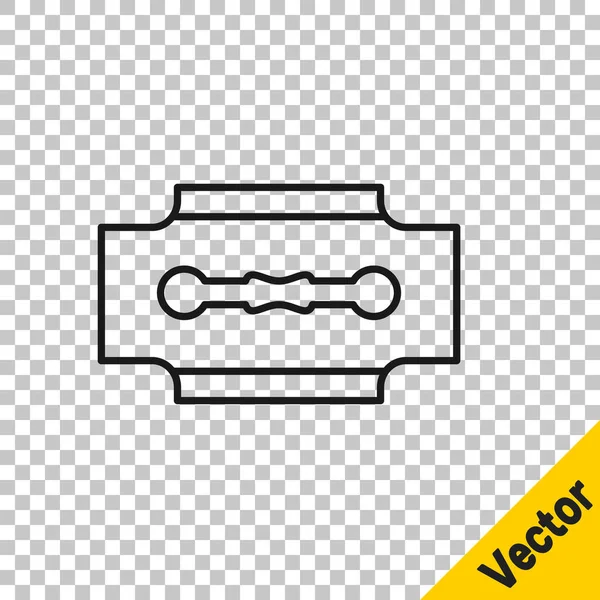 Ligne Noire Lame Icône Rasoir Isolé Sur Fond Transparent Vecteur — Image vectorielle