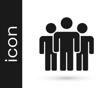 Gri Kullanıcılar grubu simgesi beyaz arkaplanda izole edildi. Bir grup insan ikonu. İş simgesi - kullanıcı profili simgesi. Vektör.