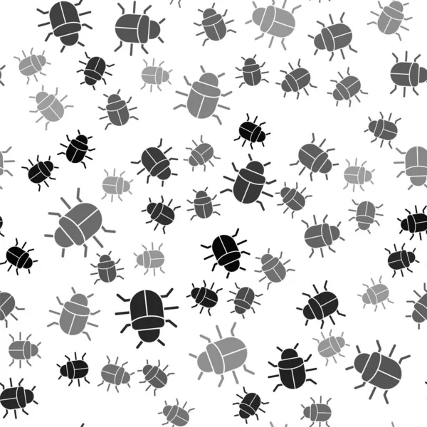 Black System Bug Concept Icoon Geïsoleerd Naadloos Patroon Witte Achtergrond — Stockvector