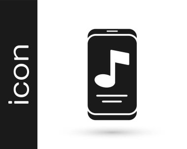 Siyah Müzik Çalar simgesi beyaz arkaplanda izole edildi. Taşınabilir müzik cihazı. Vektör.