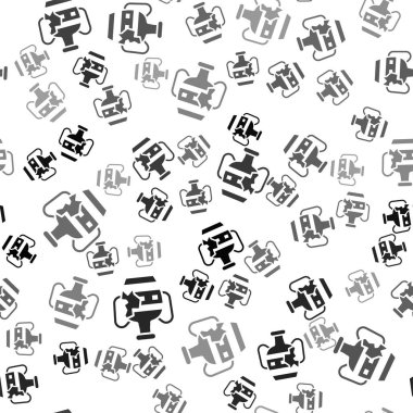 Siyah Kırık antik amfora simgesi beyaz arka planda izole edilmiş pürüzsüz desen. Vektör.