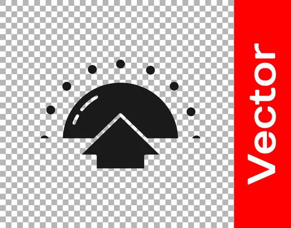 Icône Sunrise Noire Isolée Sur Fond Transparent Vecteur — Image vectorielle