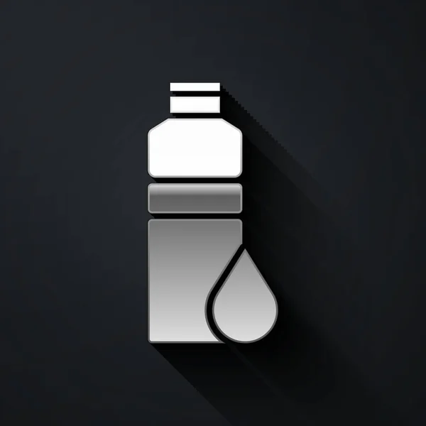 Icono Del Agitador Silver Fitness Aislado Sobre Fondo Negro Botella — Vector de stock