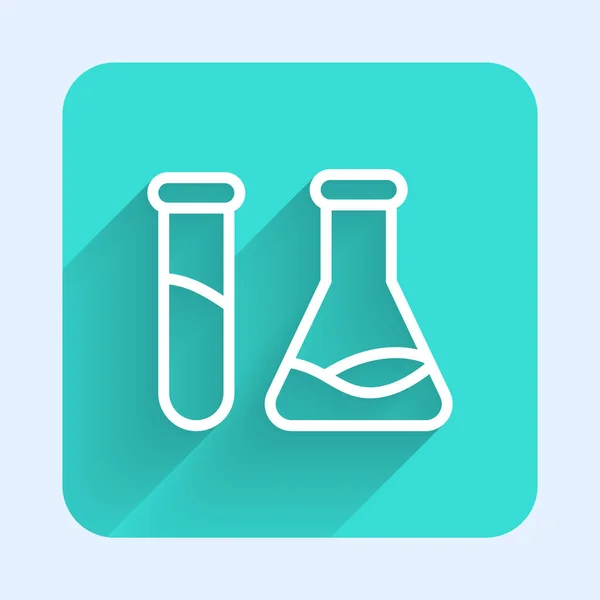 Σωλήνας Δοκιμής Λευκής Γραμμής Και Φιάλη Χημική Εργαστηριακή Εικόνα Δοκιμής — Διανυσματικό Αρχείο
