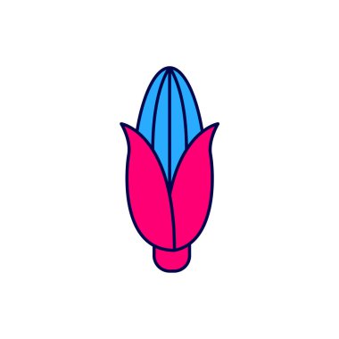 Doldurulmuş Corn simgesi beyaz arkaplanda izole edildi. Vektör.