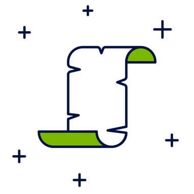 Beyaz arkaplanda izole edilmiş Antik papirüs parşömeni simgesi. Parşömen kağıdı. Eski Mısır sembolü. Vektör.