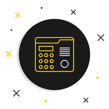 Line House dahili iletişim sistemi simgesi beyaz arkaplanda izole edildi. Renkli taslak konsepti. Vektör.