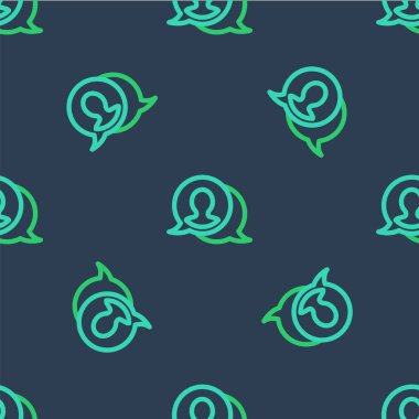 Konuşma baloncuğu sohbet simgesi mavi arkaplanda izole edilmiş kusursuz desen. İleti simgesi. İletişim ya da yorum sohbet sembolü. Vektör.