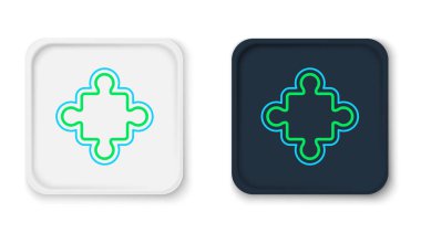 Çizgi Bulmaca parçaları oyuncak simgesi beyaz arkaplanda izole edildi. Renkli taslak konsepti. Vektör.