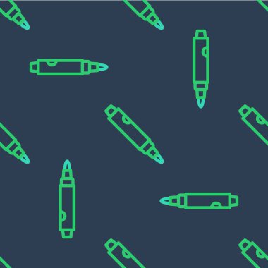 Satır İşaretleyici kalem simgesi mavi arkaplanda izole edilmiş. Vektör.