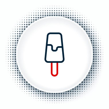 Beyaz arka planda izole edilmiş çizgi dondurma ikonu. Güzel sembol. Renkli taslak konsepti. Vektör.