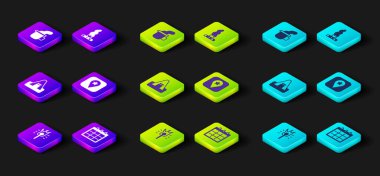 Kamp ateşi ve çay ikonu için Meşale Alevi Takvimi Turist Çadırı Konumu ayarlayın. Vektör.