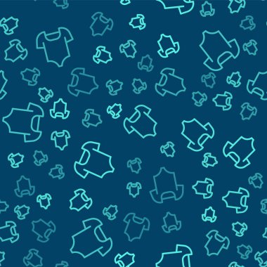 Yeşil çizgi Summer plaj mayo ikonu mavi arka planda izole edilmiş pürüzsüz desen. Plaj kadını modası. Vektör.