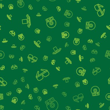 Limuzin araba ve halı, 3 boyutlu sinema gözlükleri ve CD veya DVD diskini pürüzsüz bir kalıba göre ayarlayın. Vektör.