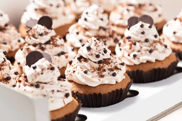 Mini Cupcakes Cream Closeup — Stock Photo, Image