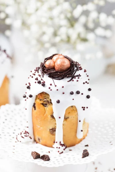 close up of decorated chocolate easter cakes