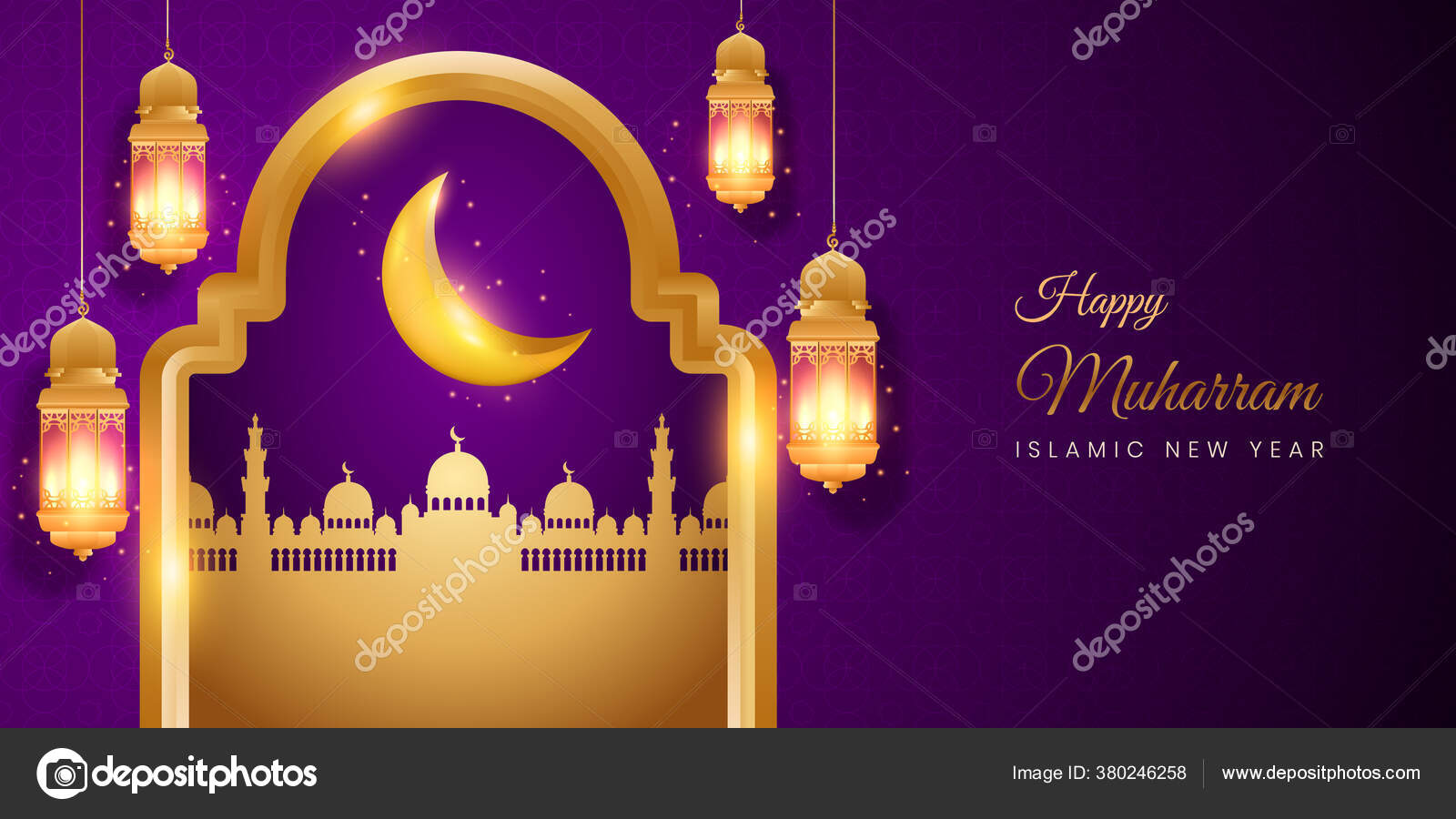 Background Design Happy Muharram Islamic New Year Background Wall Business  Stock Vector Image by ©wirayasadesign #380246258