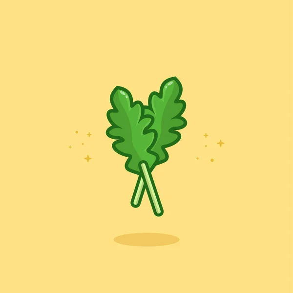 Arugula Vector Pictogram Illustratie Schattig Groente Flat Cartoon Style Geschikt — Stockvector