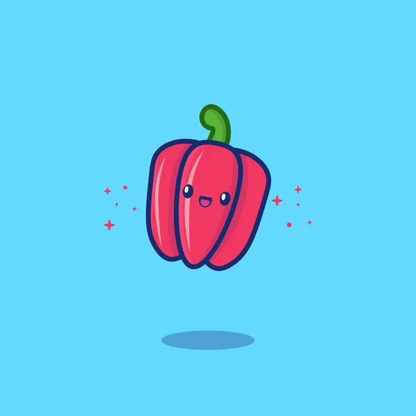 Paprika Vector Icon Ilustrace Roztomilá Zelenina Plochý Karikaturní Styl Vhodný — Stockový vektor