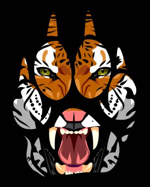 bir pençe baskı altında bir kaplan namlu