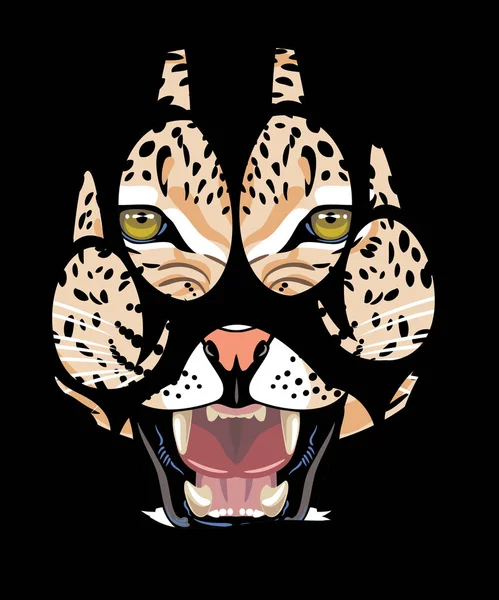 Kaganiec Leopard Odcisk Palca — Wektor stockowy